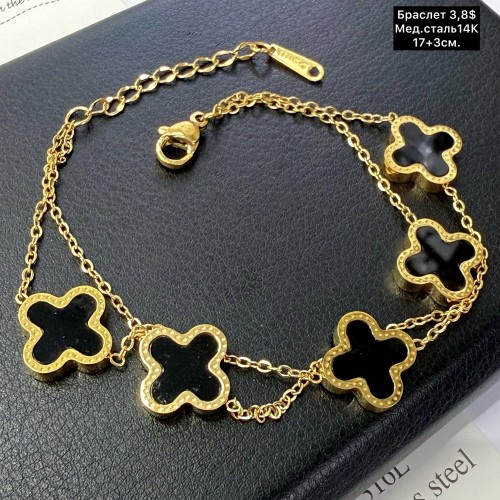 Браслет мед.сталь14К 10403 ( 17+3 см.)